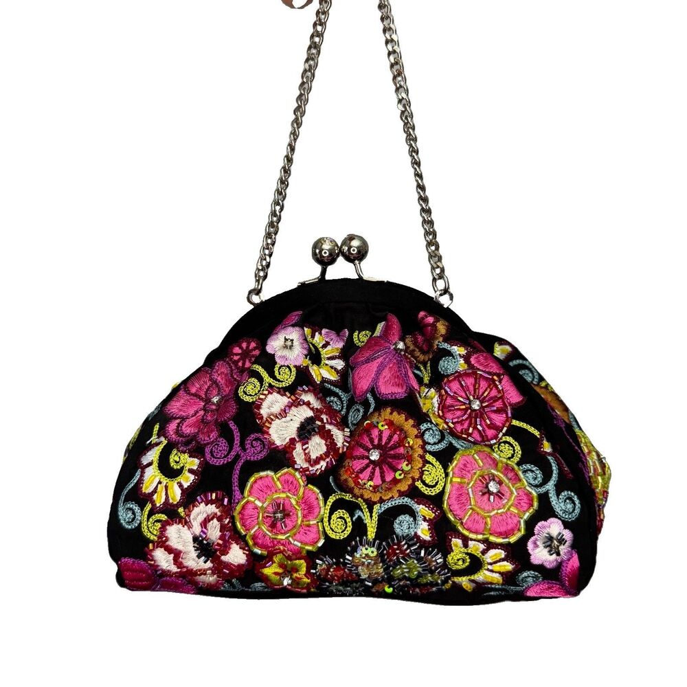 Vera Bradley 25 Years Special Edition Floral Kiss Lock Chain Bag Whimsigoth Y2K